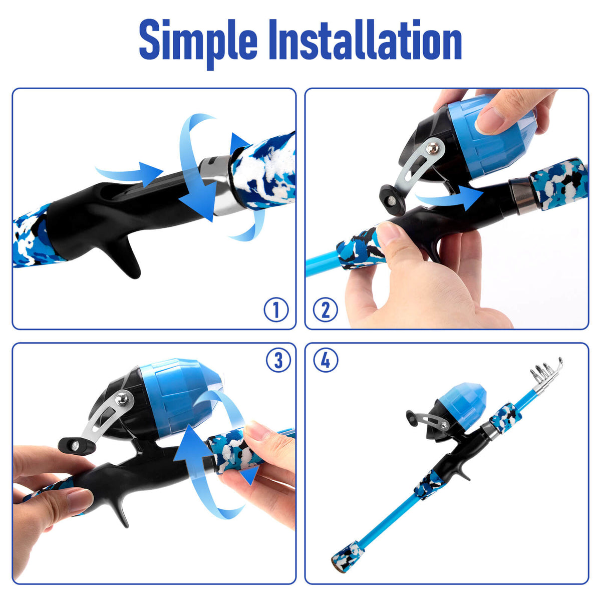 Dr.Fish Kids Fishing Poles Age 4-10 Rod and Reel Combo