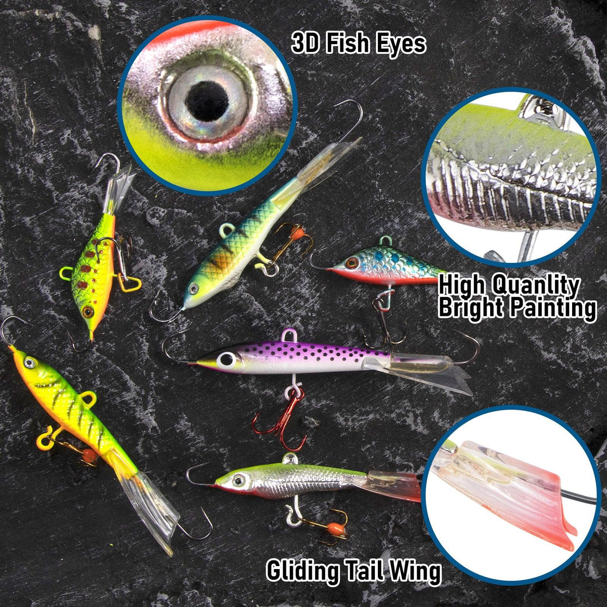 Dr.Fish 6pcs Ice Fishing Jig Lures Kit - Dr.Fish Tackles