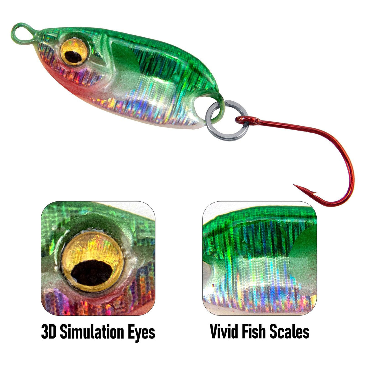 Dr.Fish 6pcs Micro Fishing Spoon Lure Kit 1" 3/16oz - Dr.Fish Tackles