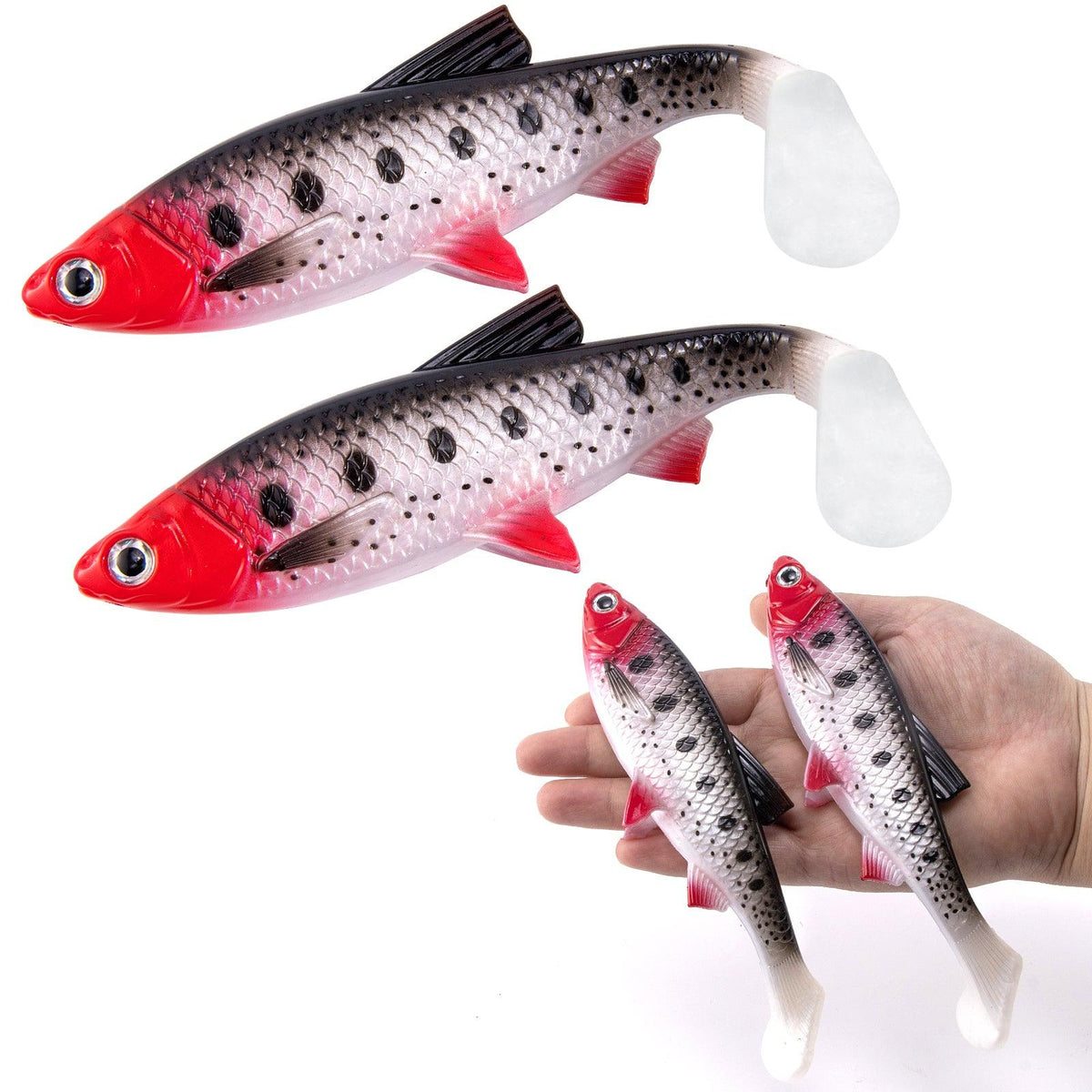 Dr.Fish 2 pcs Large Soft Plastic Paddle Tail  Lures 6.1" - Dr.Fish Tackles