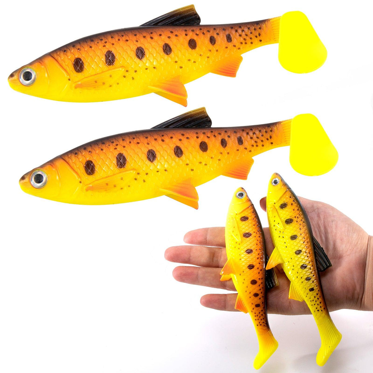 Dr.Fish 2 pcs Large Soft Plastic Paddle Tail  Lures 6.1" - Dr.Fish Tackles