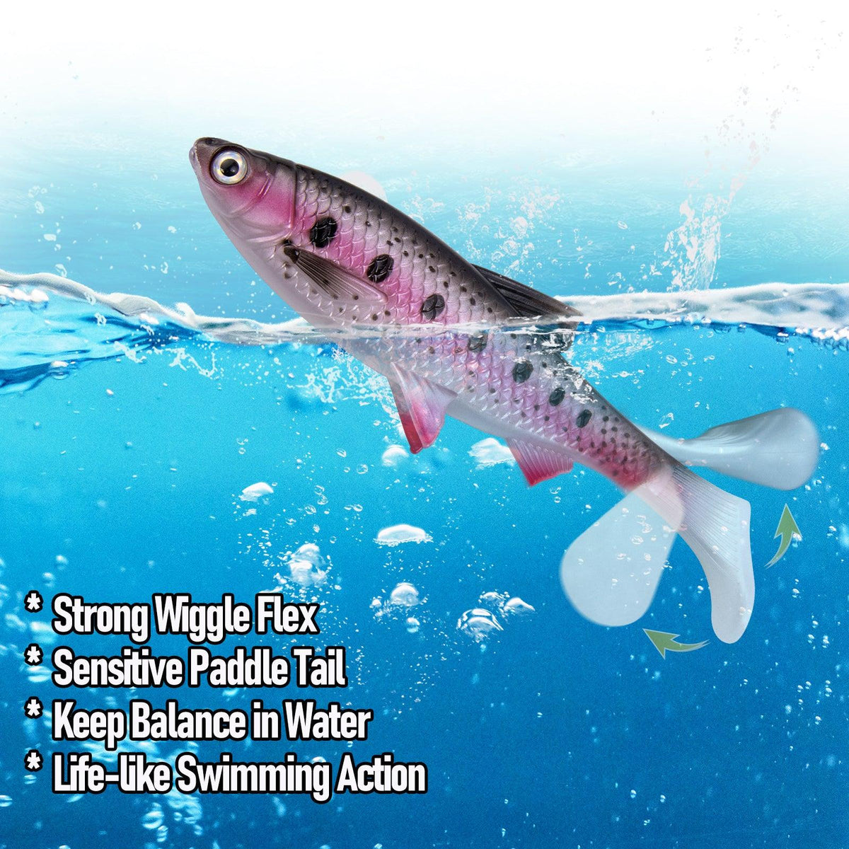 Dr.Fish 2 pcs Large Soft Plastic Paddle Tail  Lures 6.1" - Dr.Fish Tackles