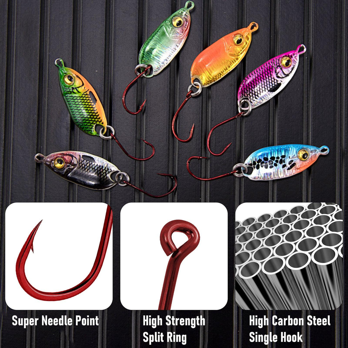 Dr.Fish 6pcs Micro Fishing Spoon Lure Kit 1" 3/16oz - Dr.Fish Tackles