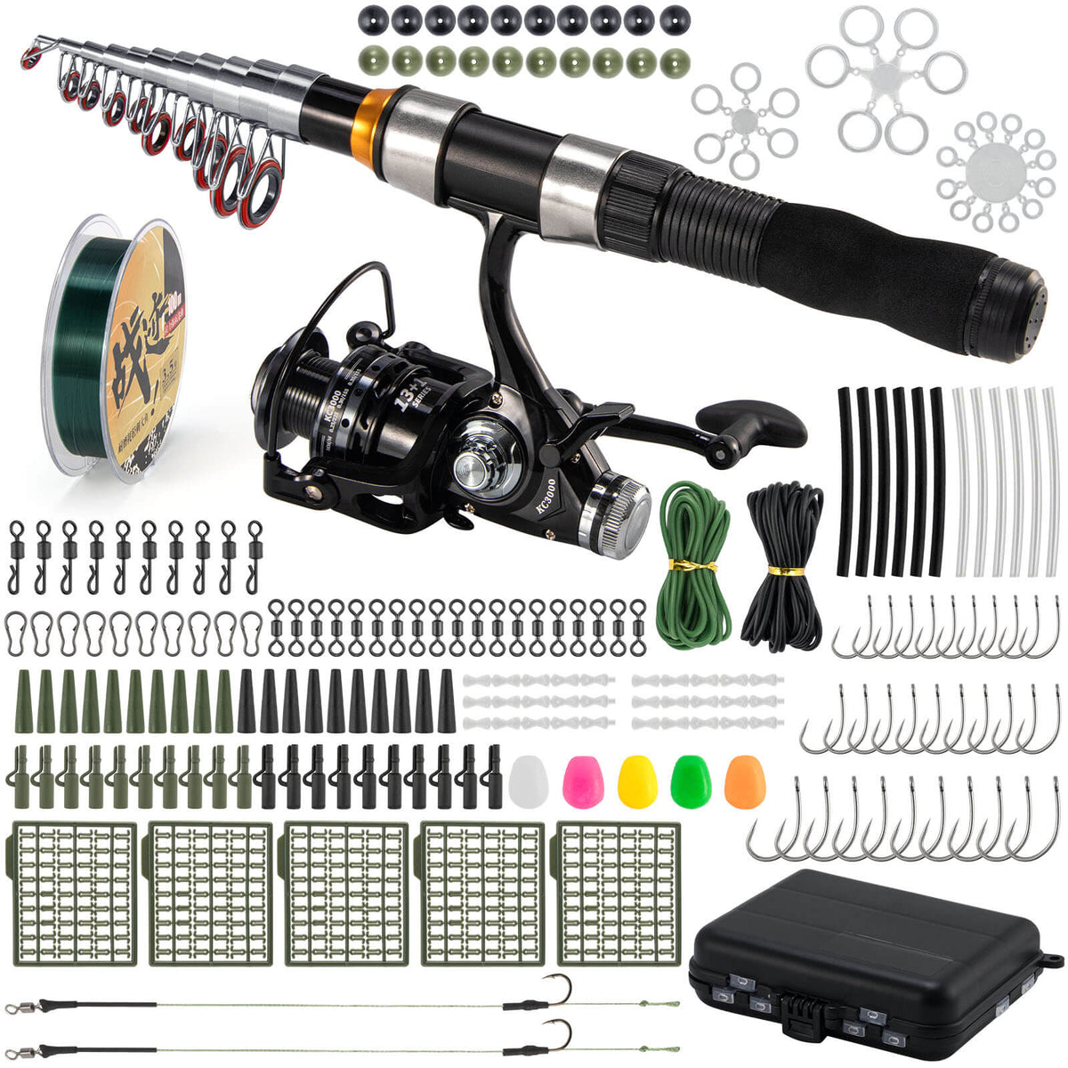 Dr.Fish 7.4FT Telescopic Carp Fishing Rod with Bait Feeder Reel