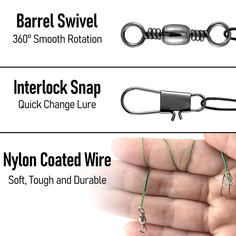 Dr.Fish 50pcs Stainless Steel Wire Leader 40lb 15-25cm - Dr.Fish Tackles