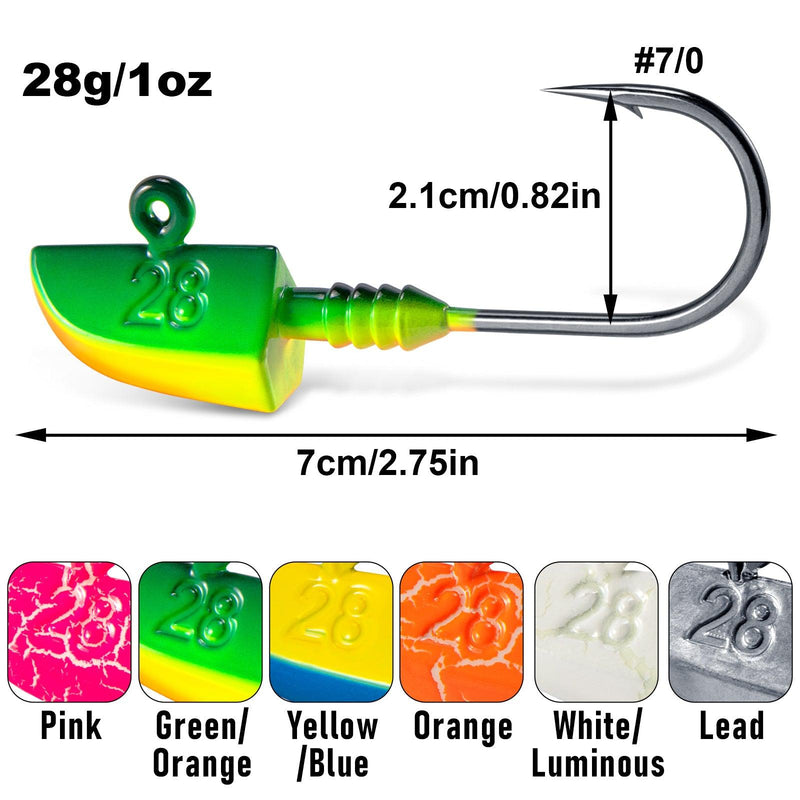 Dr.Fish 5pcs Bullet Jig Heads 2.75'' 28g - Dr.Fish Tackles