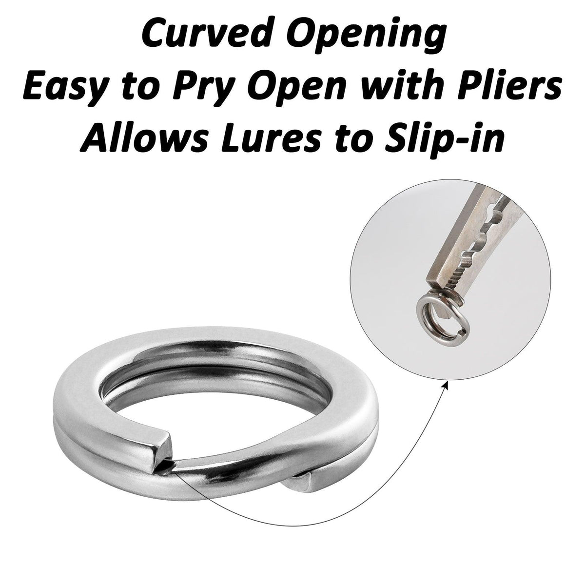 Dr.Fish 100pcs Double Split Ring 9-400lb