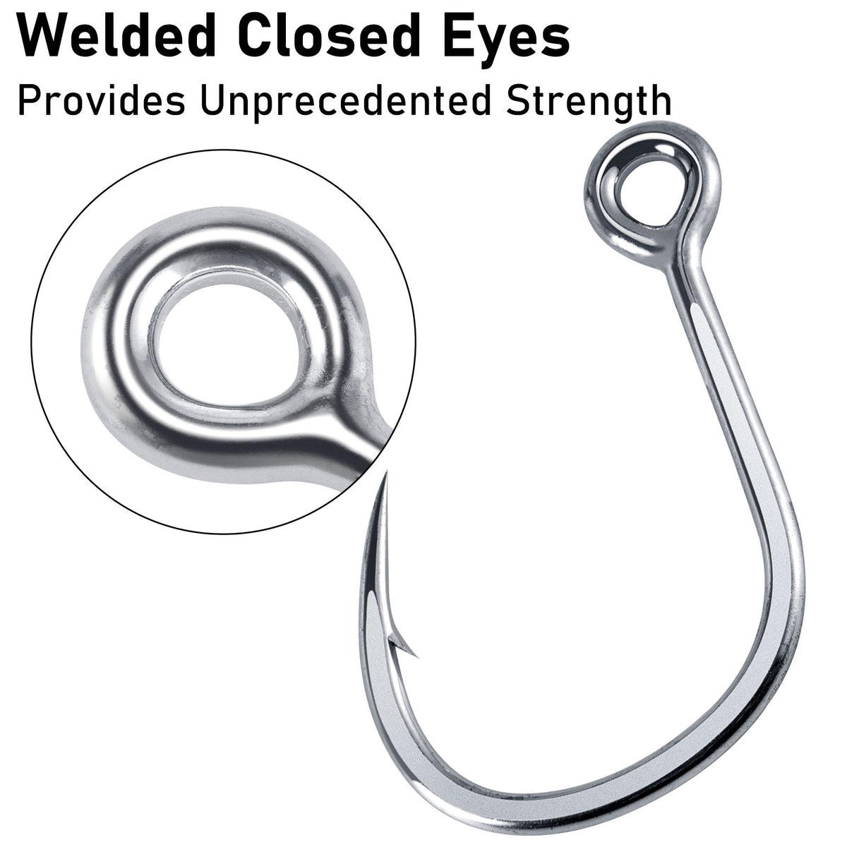 Dr.Fish 10pcs  Inline Single Hooks #1-#9/0