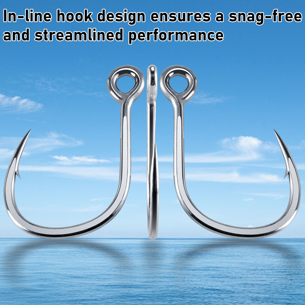 Dr.Fish 10pcs  Inline Single Hooks #1-#9/0