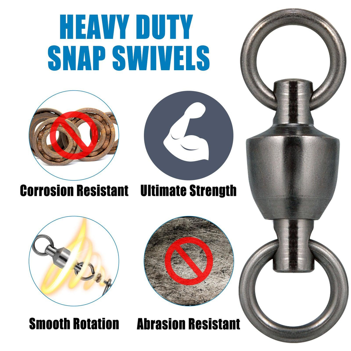 Dr.Fish 20/60pcs Ball Bearing Swivels 33-507lb - Dr.Fish Tackles