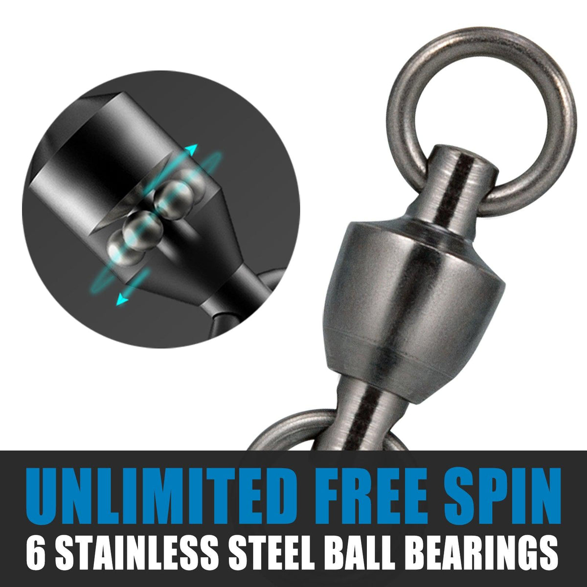 Dr.Fish 20/60pcs Ball Bearing Swivels 33-507lb - Dr.Fish Tackles