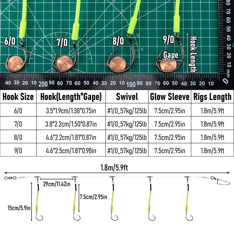 Dr.Fish 2pcs Glow Deep Drop Snapper Rigs 6/0-9/0 - Dr.Fish Tackles