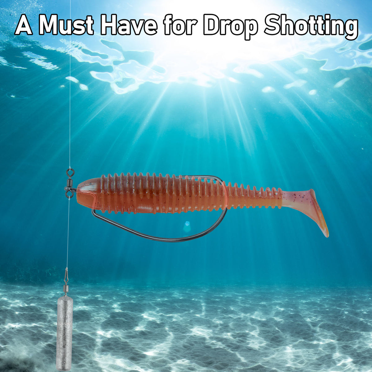 Dr.Fish 30pcs Drop Shot Swivel Hooks EWG Hooks #4-#5/0