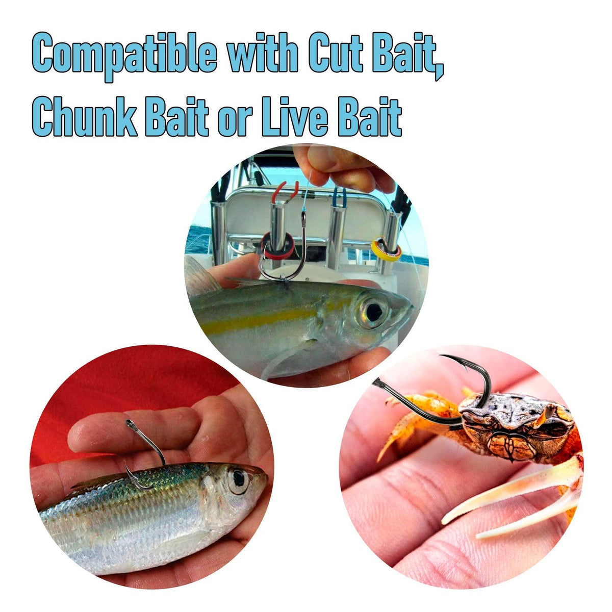 Dr.Fish 30pcs Stainless In-line Live Bait Hook #1-12/0 - Dr.Fish Tackles