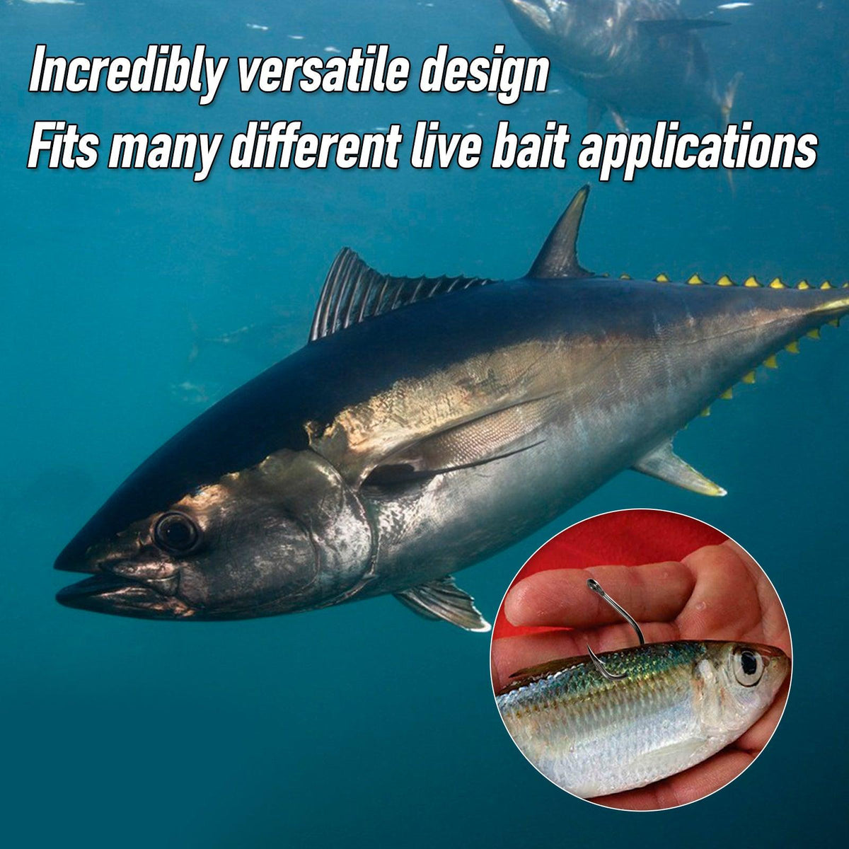 Dr.Fish 30pcs Stainless In-line Live Bait Hook #1-12/0 - Dr.Fish Tackles