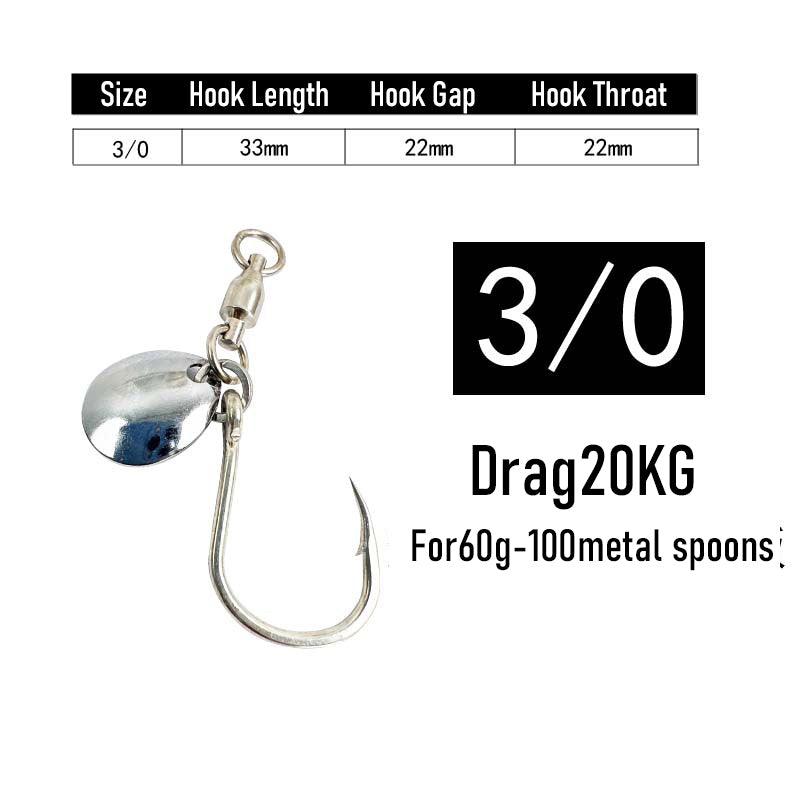 Dr.Fish  3pcs Carbon Steel Spinner Baits 1/0 2/0 3/0 5/0 - Dr.Fish Tackles