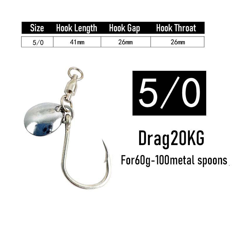 Dr.Fish  3pcs Carbon Steel Spinner Baits 1/0 2/0 3/0 5/0 - Dr.Fish Tackles
