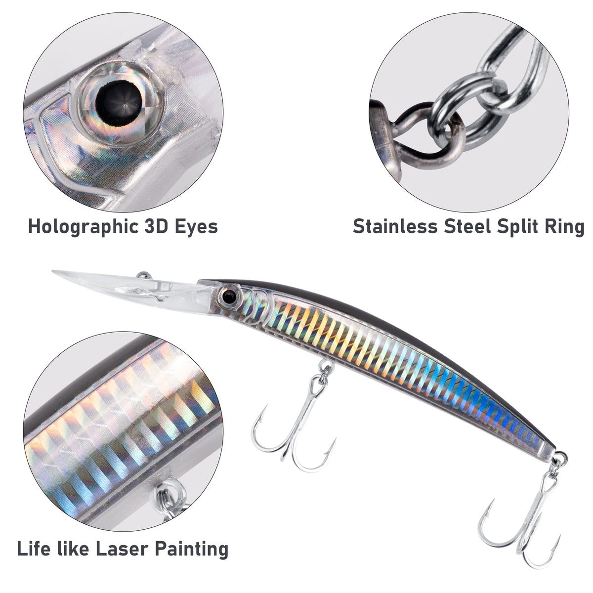 Dr.Fish 3pcs Minnow Jerkbait 7" 0.93oz