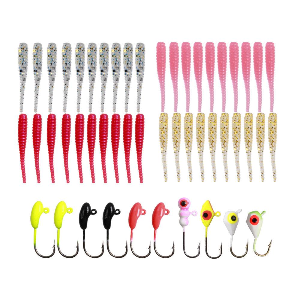 Dr.Fish 50pcs Worm Soft Plastic Lures Kit with Jig - Dr.Fish Tackles