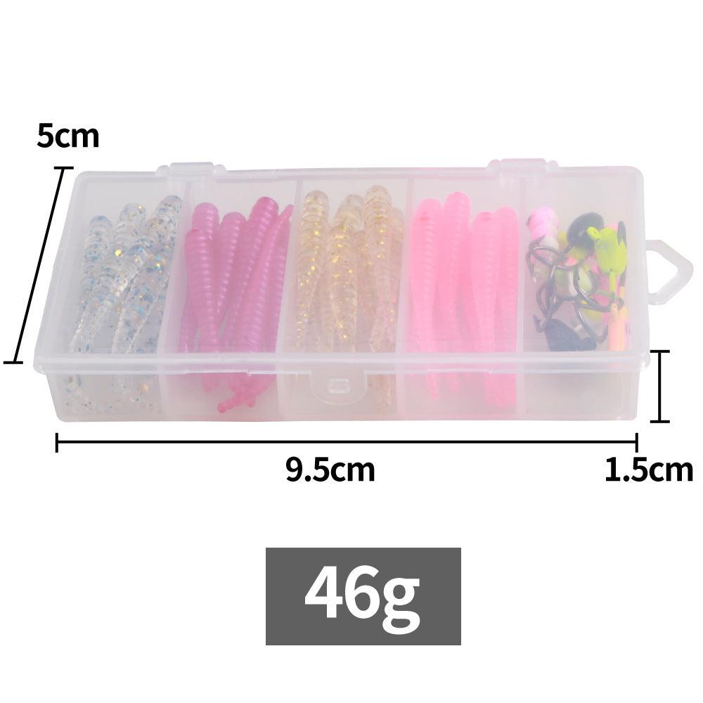 Dr.Fish 50pcs Worm Soft Plastic Lures Kit with Jig - Dr.Fish Tackles