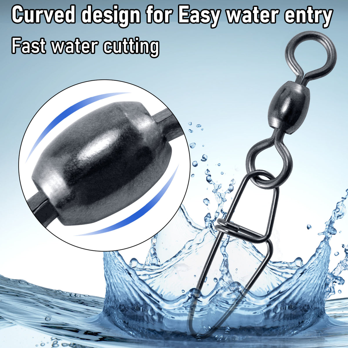 Dr.Fish 50pcs Carabiner Fishing Swivel Snaps #1-4/0