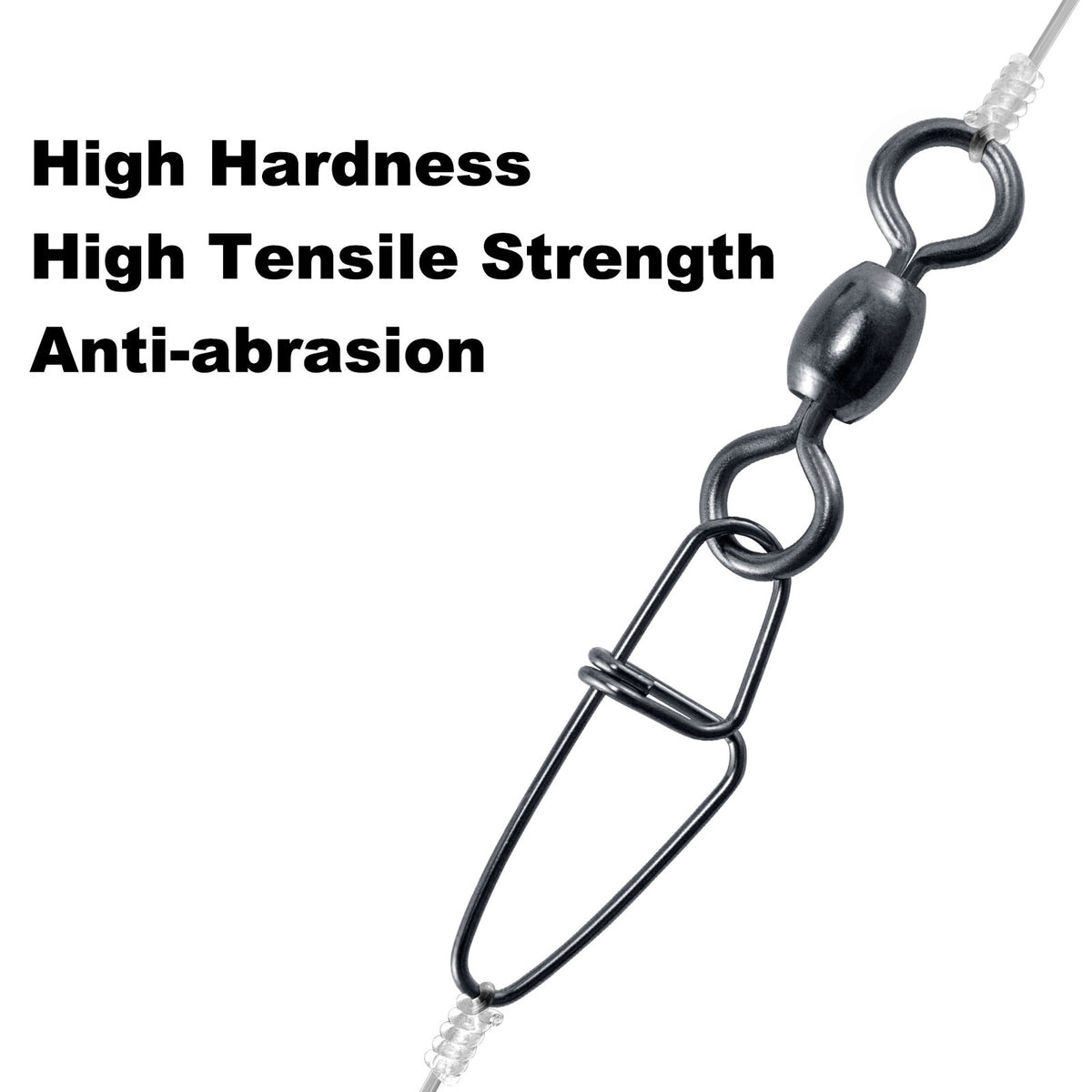 Dr.Fish 50pcs Carabiner Fishing Swivel Snaps #1-4/0