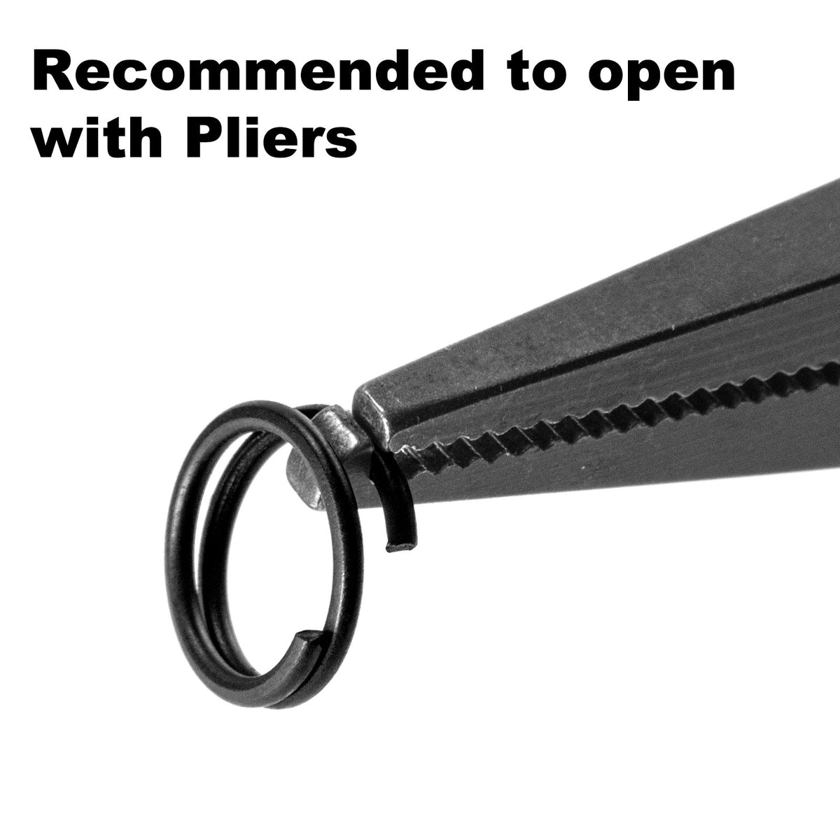Dr.Fish 50pcs matt black split rings #1-#12 6.6lb-103lb