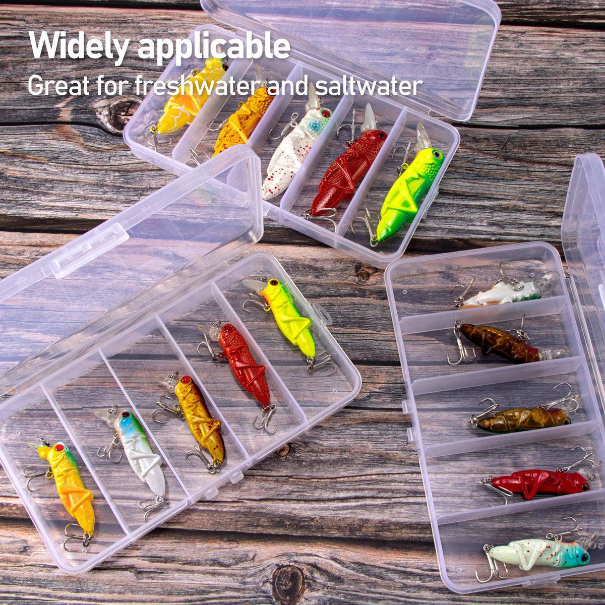 Dr.Fish 5pcs Grasshopper Crankbait Topwater Fishing Lures 2.87-3.85’â€?0.14-0.35oz - Dr.Fish Tackles