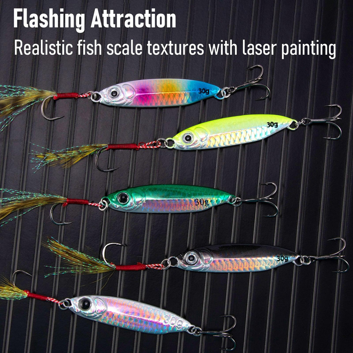 Dr.Fish 5pcs Jigging Spoon Lure 1.6-2.6'' - Dr.Fish Tackles