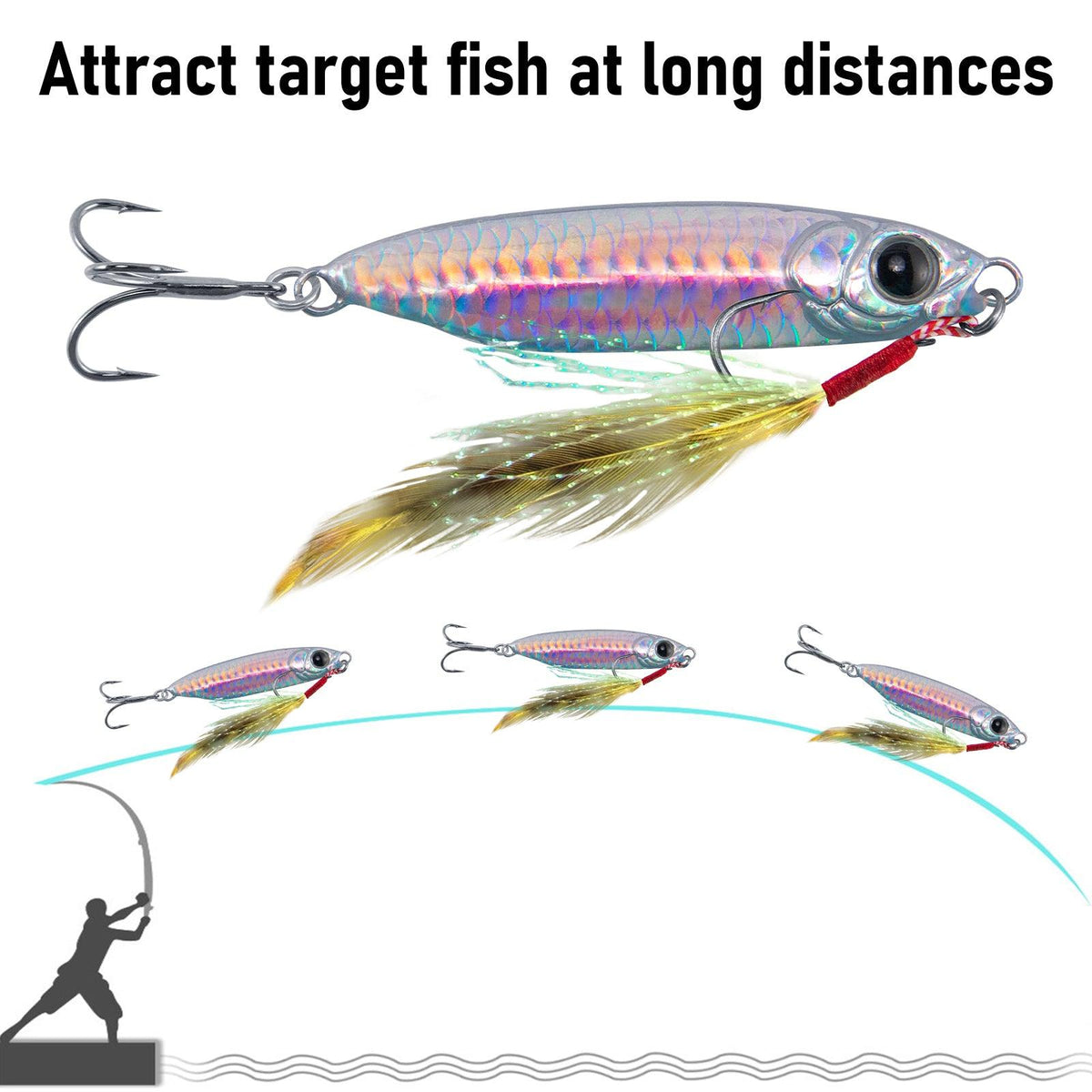 Dr.Fish 5pcs Jigging Spoon Lure 1.6-2.6'' - Dr.Fish Tackles