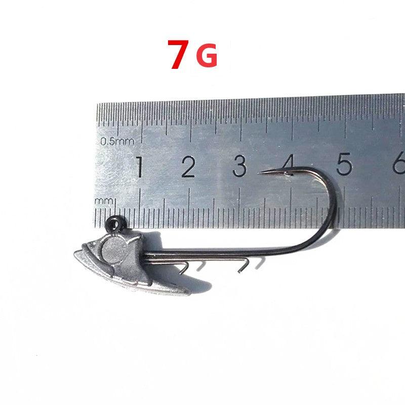 Dr.Fish 5pcs Red 3D eyes Swimbait Jig Head 5g 7g - Dr.Fish Tackles