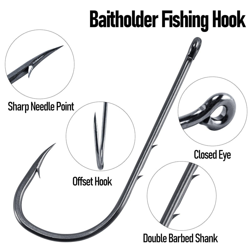Dr.Fish 100pcs Baitholder Fishing Hooks 1#-10# - Dr.Fish Tackles