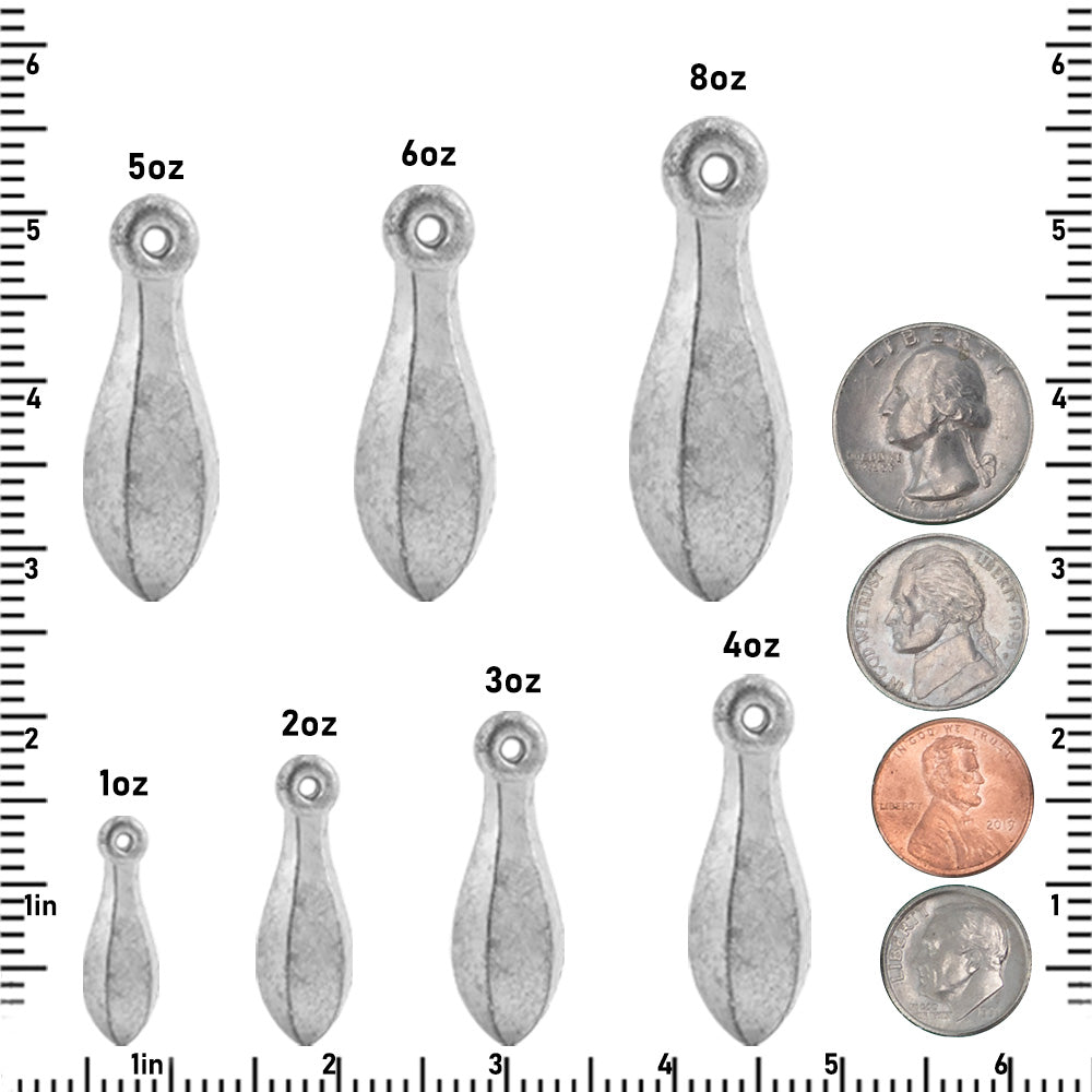 Dr.Fish 5pcs Bank Sinkers 1 to 8oz