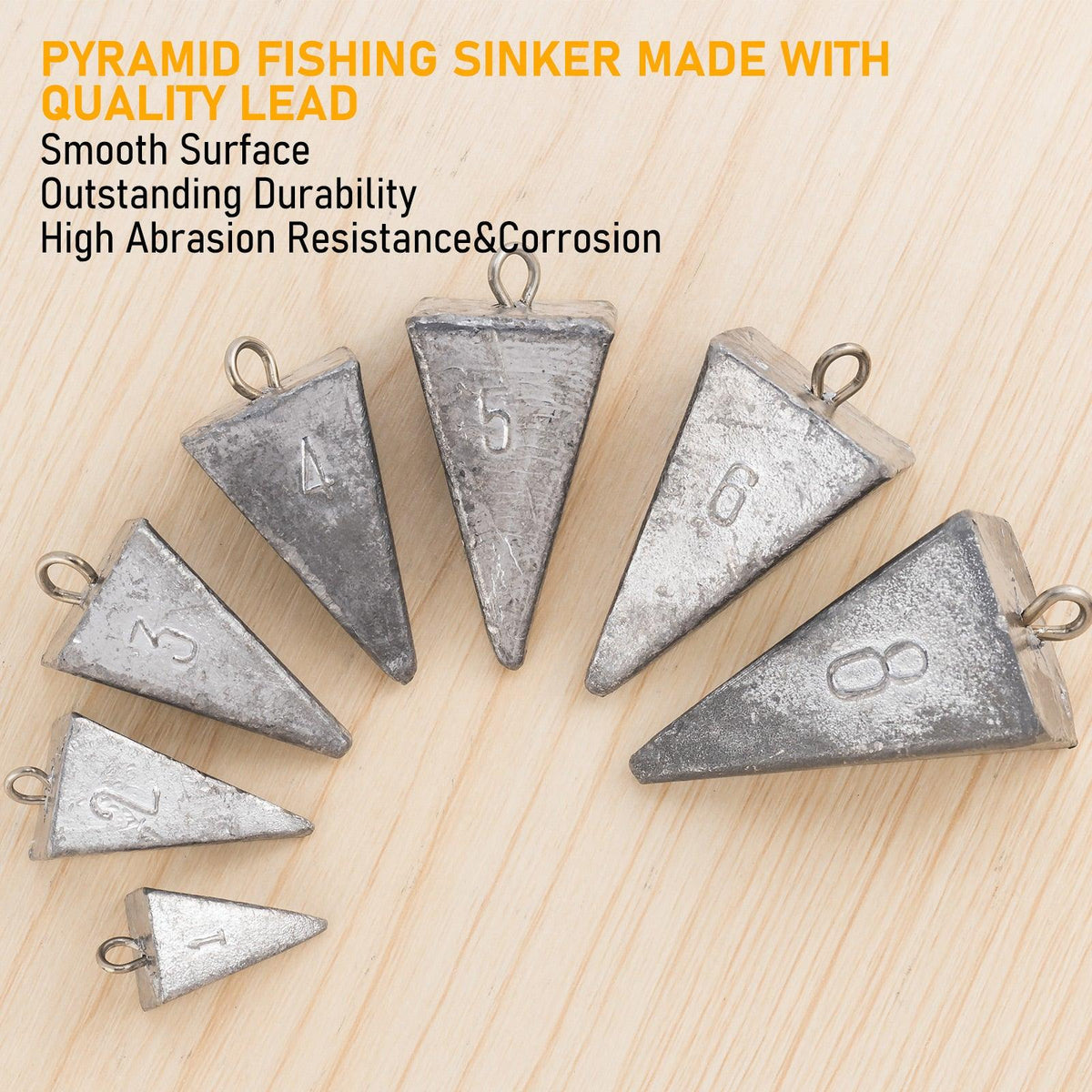 Dr.Fish 5pcs Pyramid Sinkers 1 to 8oz - Dr.Fish Tackles