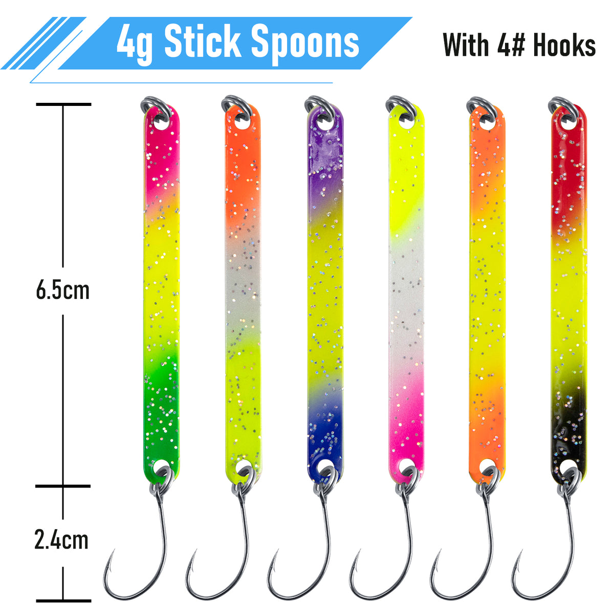 Dr.Fish 6pcs Trout Bait Trout Stick Spoon 2.5g/3g/4g