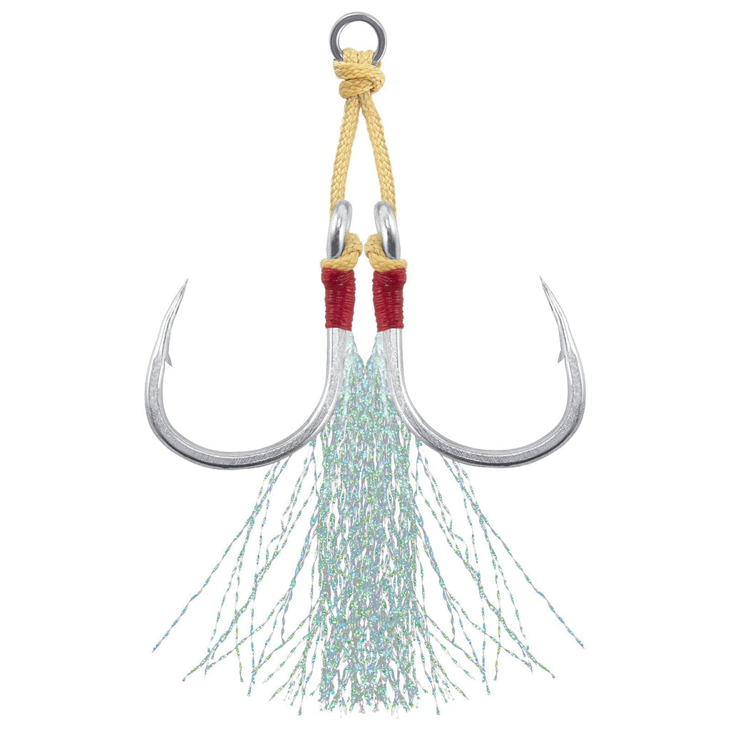 Dr.Fish 10pcs Double Jigging Assist Hooks 1/0#-11/0#5/0#