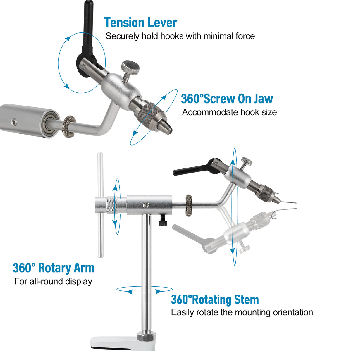 Dr.Fish Fly Tying Vise C-Clamp Mount - Dr.Fish Tackles