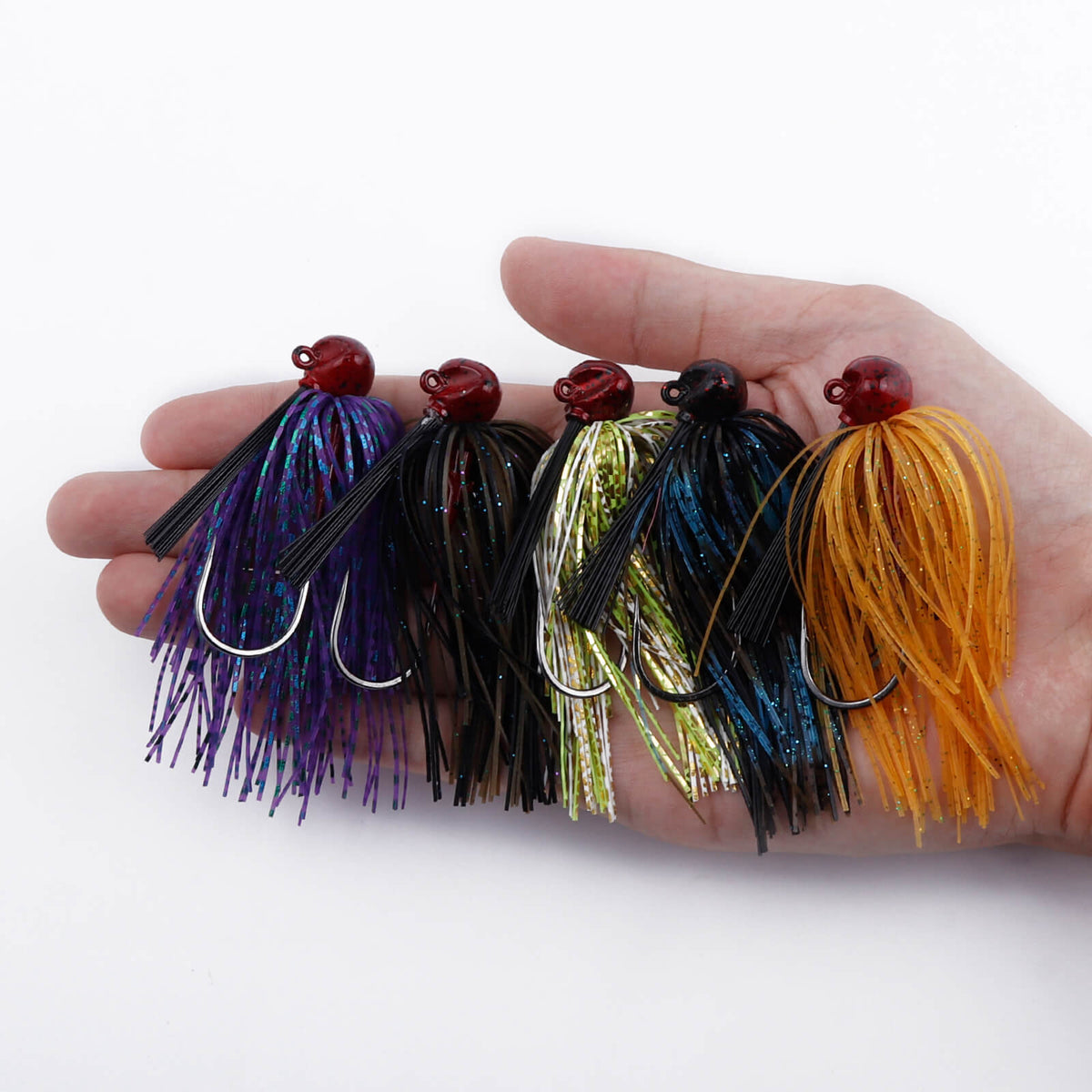 Dr.Fish 2pcs Weedless Football Jigs 1/8oz-1oz