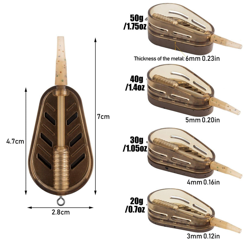 Dr.Fish 4pcs Fishing Method Feeders Carp 0.7-1.75oz - Dr.Fish Tackles
