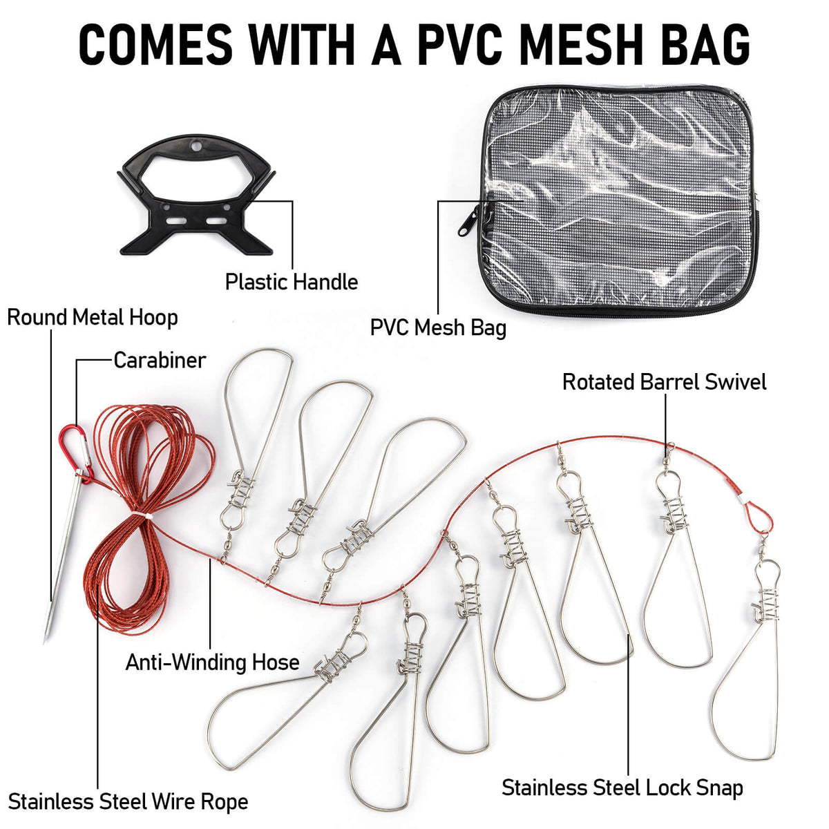 Dr.Fish Travel Spearfishing Fishing Stringer Kit