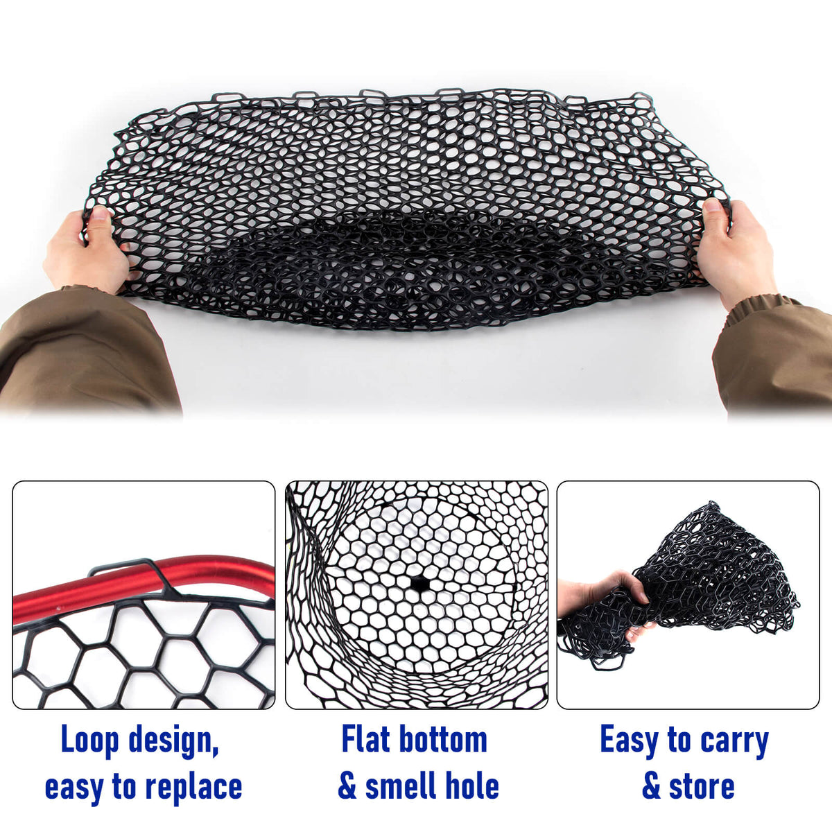 Dr.Fish Fishing Landing Replacement Rubber Net