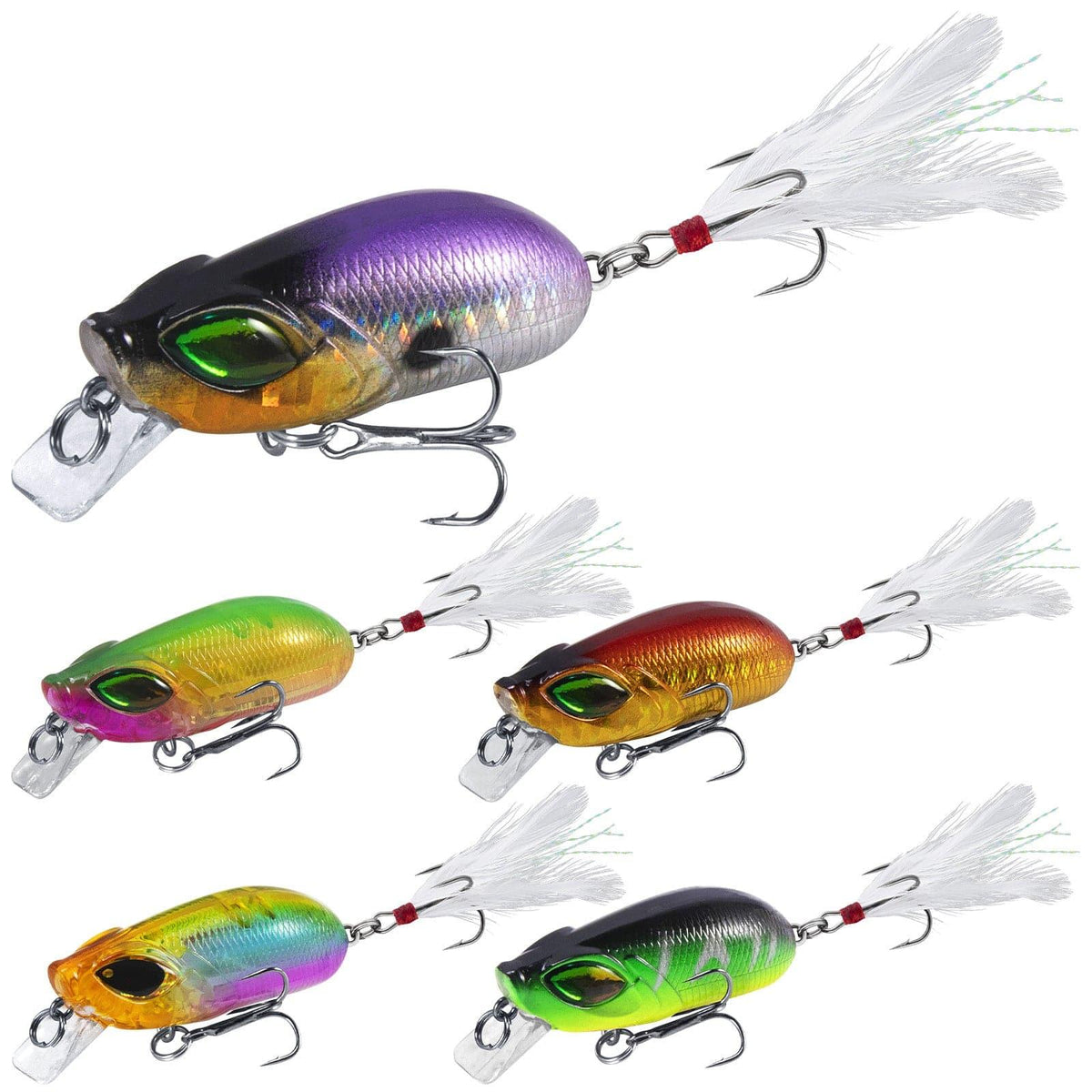 Dr.Fish 5pcs Minnow Crankbaits Fishing Lure 2.4'' - Dr.Fish Tackles
