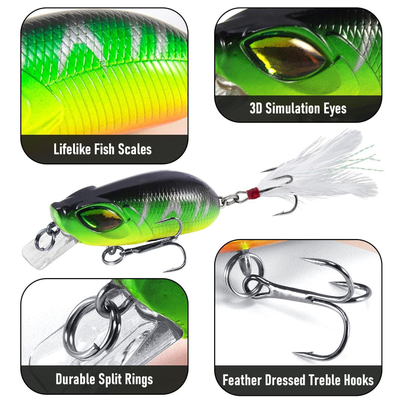 Dr.Fish 5pcs Minnow Crankbaits Fishing Lure 2.4'' - Dr.Fish Tackles