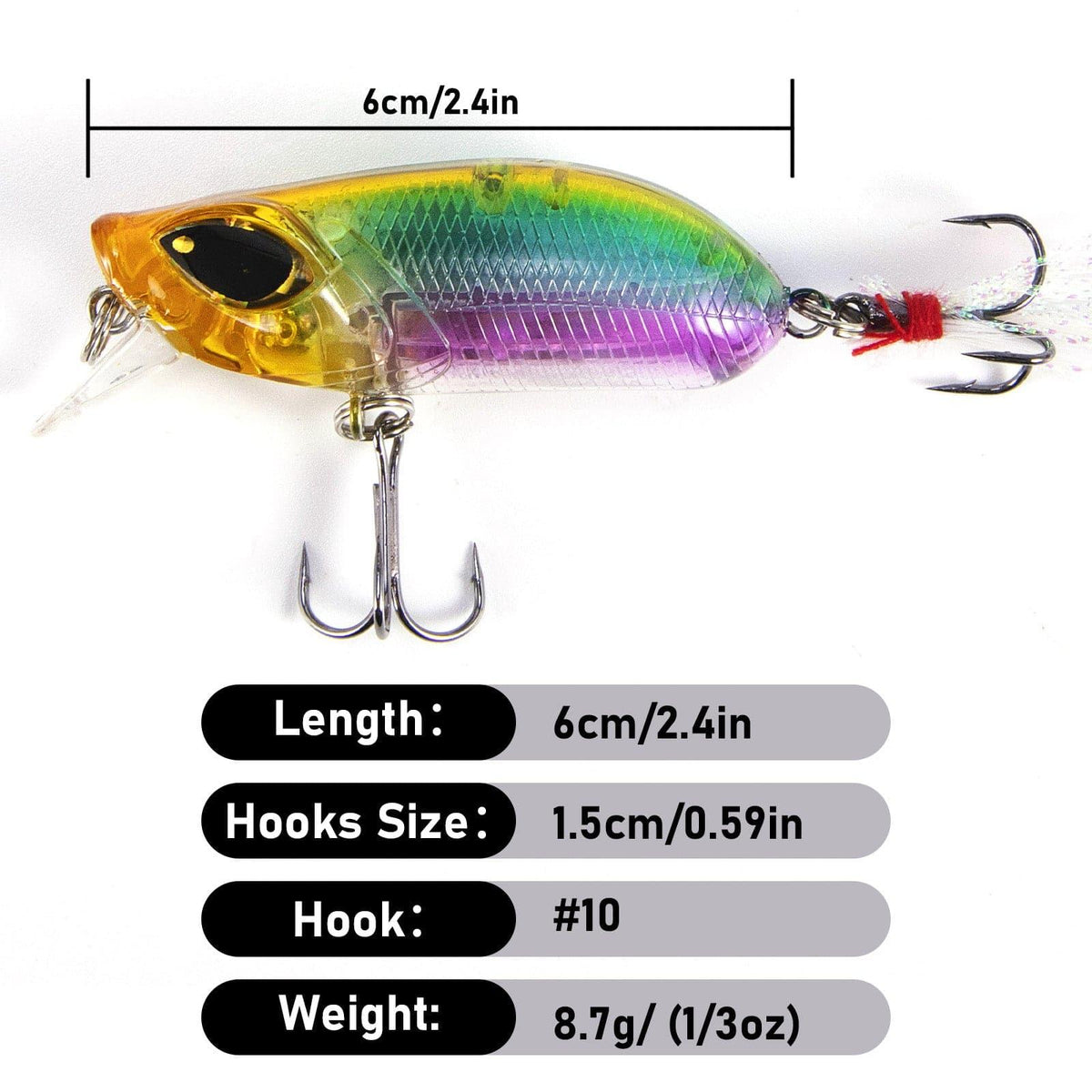 Dr.Fish 5pcs Minnow Crankbaits Fishing Lure 2.4'' - Dr.Fish Tackles