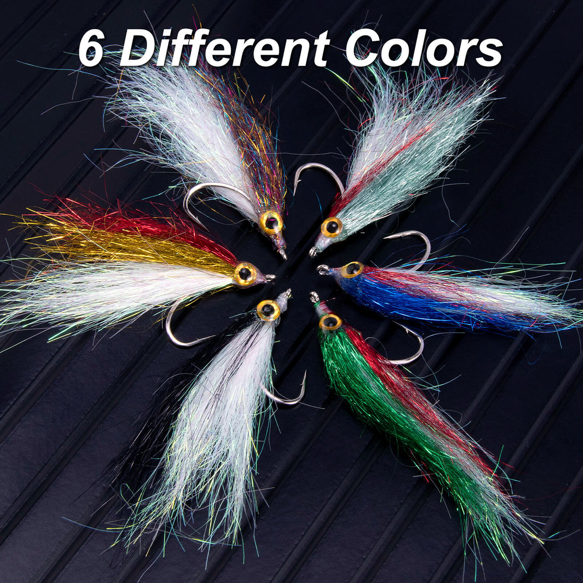 Dr.Fish 6pcs Wounded Minnow Fly Ice Dub