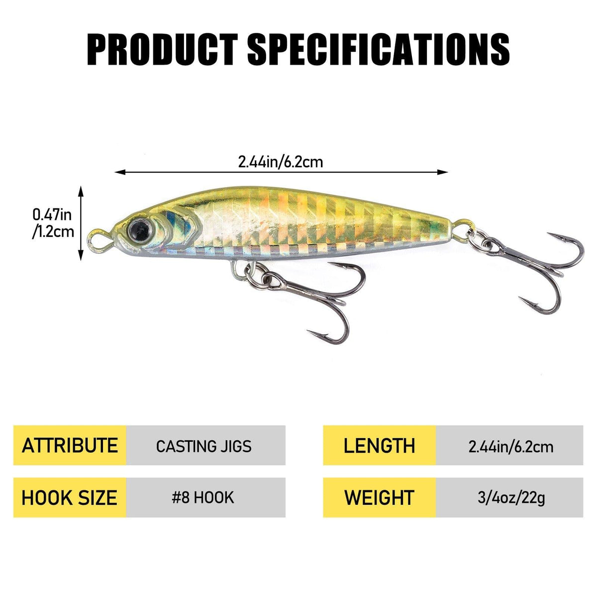 Dr.Fish 5pcs Sinking Diamond Spoon Jig 2.17-2.44'' 1/2-3/4oz - Dr.Fish Tackles