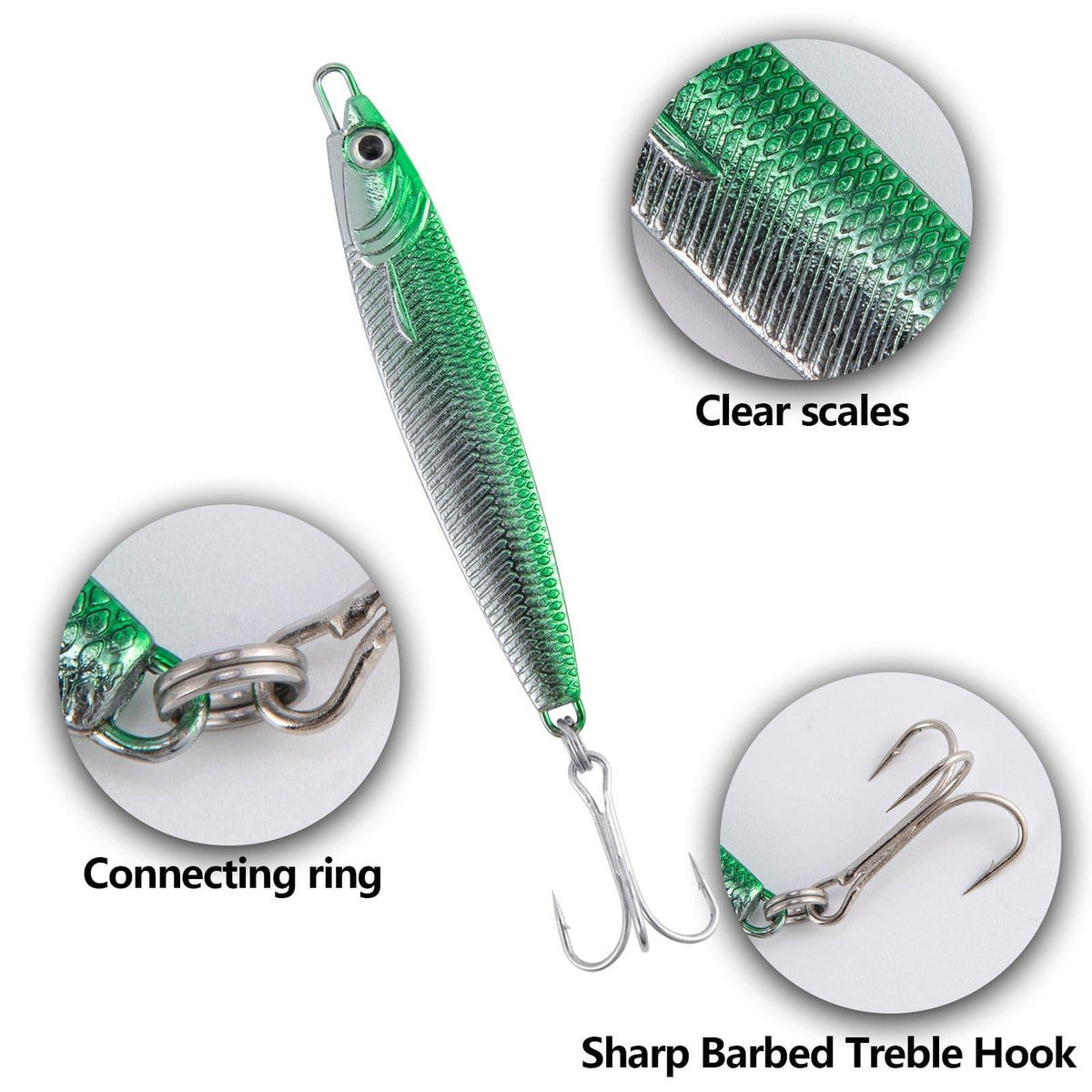 Dr.Fish 3pcs Metal Sea Fishing Lures 1.06oz - Dr.Fish Tackles