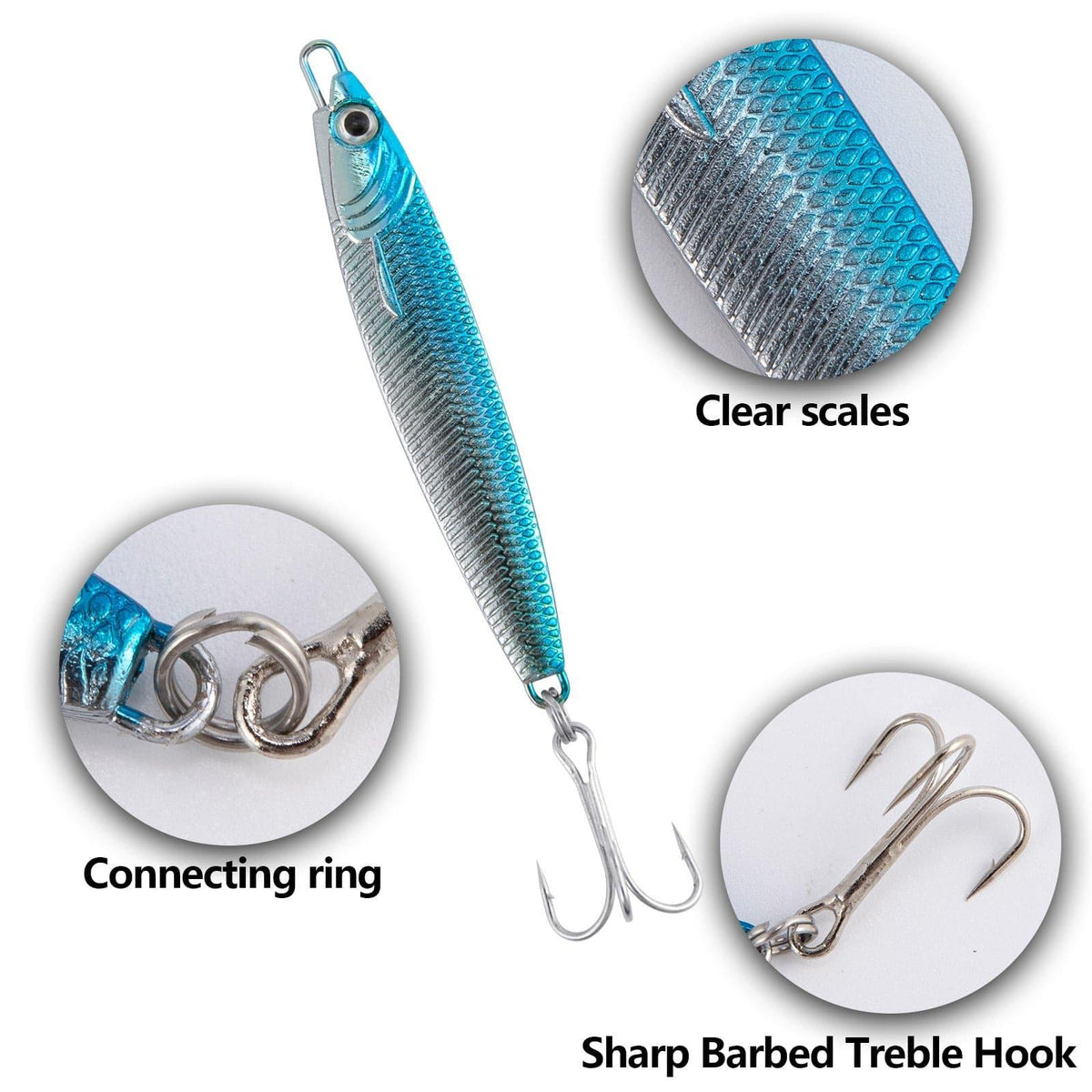 Dr.Fish 3pcs Metal Sea Fishing Lures 1.06oz - Dr.Fish Tackles