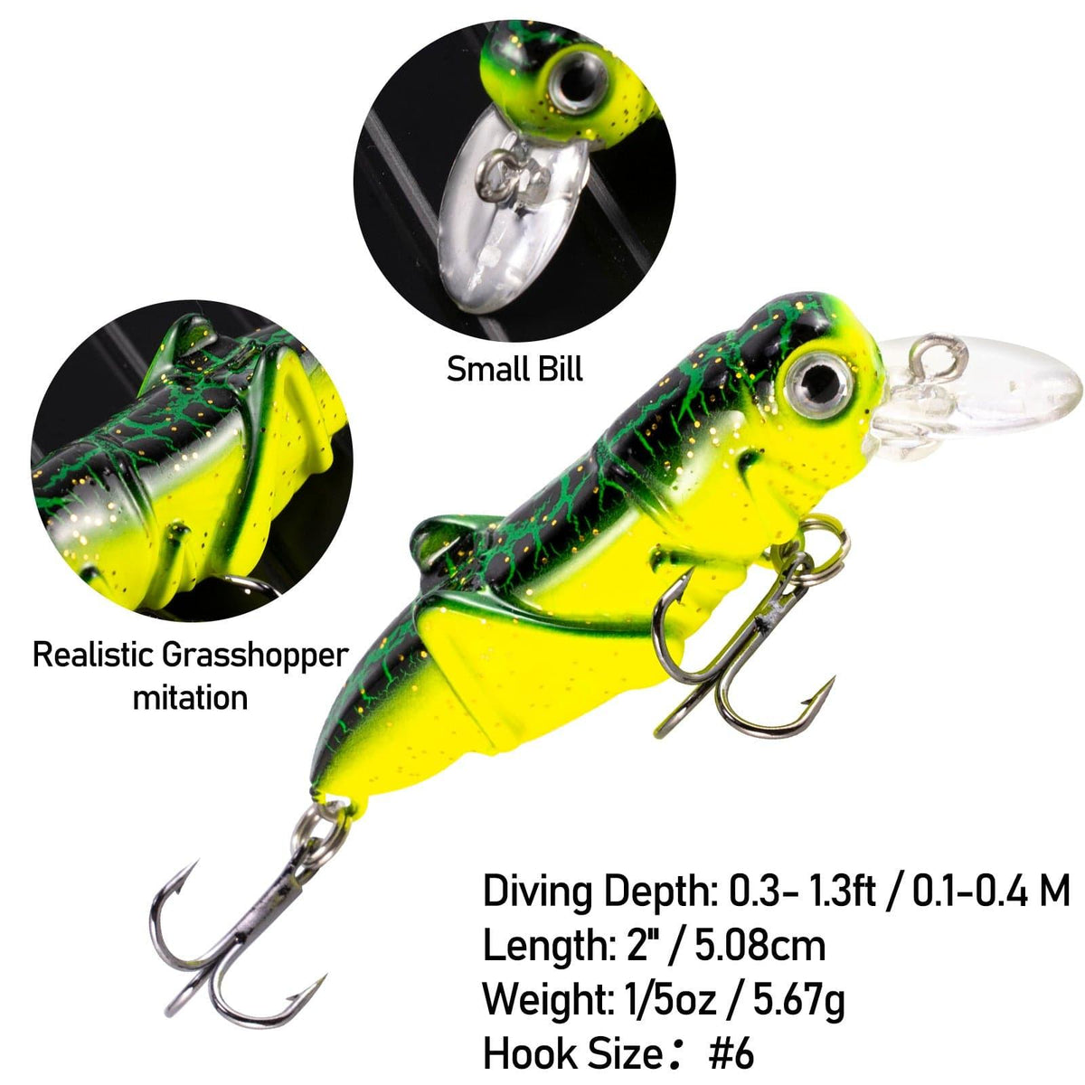 Dr.Fish 5pcs Crankbait Lure kit 1/5oz-3/10oz - Dr.Fish Tackles