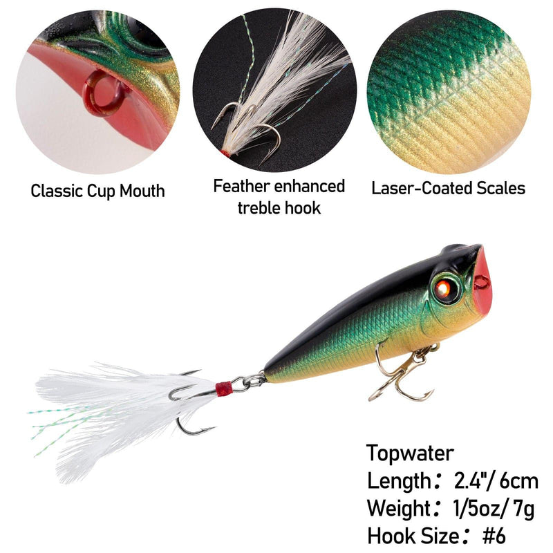 Dr.Fish 5pcs Crankbait Lure kit 1/5oz-3/10oz - Dr.Fish Tackles